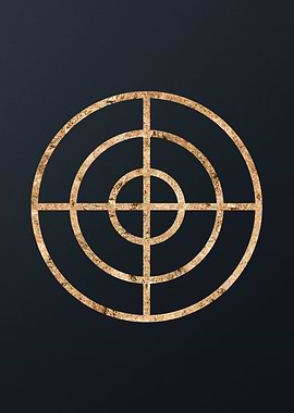 Gold Geometric Glyph Sign