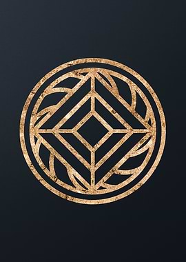 Gold Geometric Glyph Sign