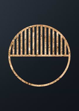 Gold Geometric Glyph Sign