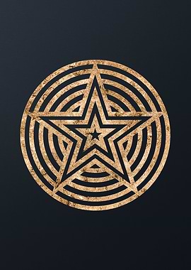 Gold Geometric Glyph Sign