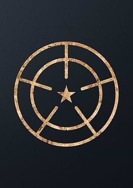 Gold Geometric Glyph Sign