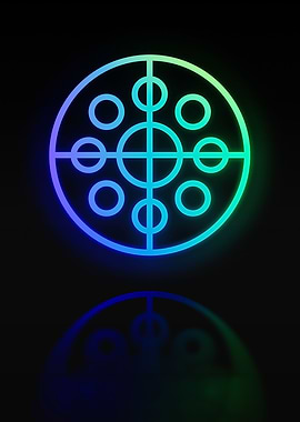 Neon Geometric Glyph Sign