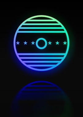 Neon Geometric Glyph Sign