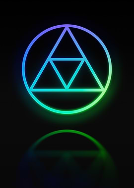Neon Geometric Glyph Sign