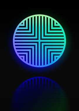 Neon Geometric Glyph Sign