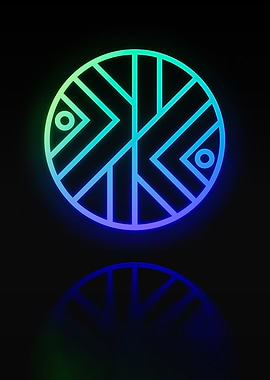 Neon Geometric Glyph Sign