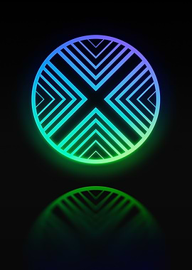 Neon Geometric Glyph Sign