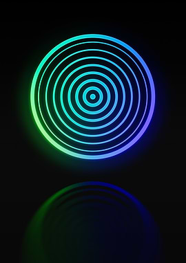 Neon Geometric Glyph Sign