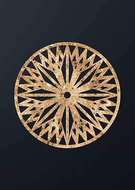 Gold Geometric Glyph Sign