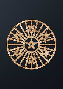 Gold Geometric Glyph Sign