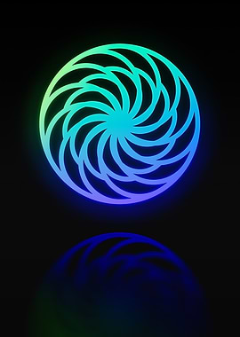 Neon Geometric Glyph Sign