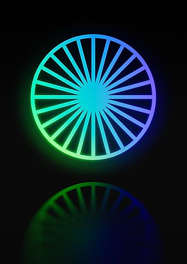 Neon Geometric Glyph Sign