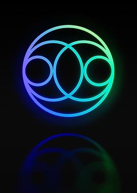 Neon Geometric Glyph Sign