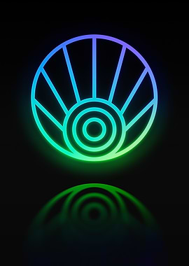 Neon Geometric Glyph Sign