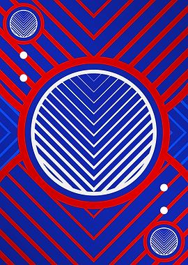 Red White and Blue Glyph