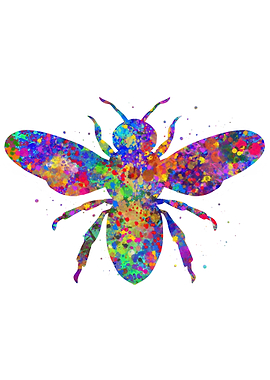 Bee watercolor pop art