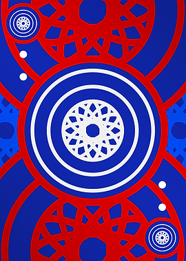 Red White and Blue Glyph