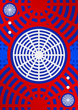 Red White and Blue Glyph