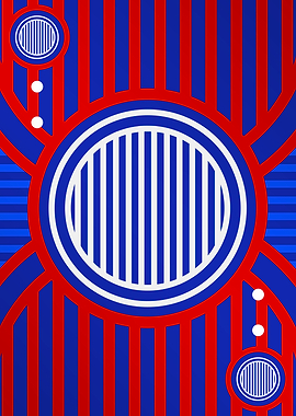 Red White and Blue Glyph