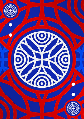 Red White and Blue Glyph