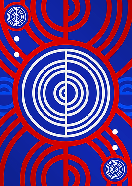 Red White and Blue Glyph