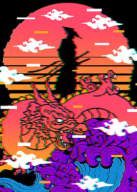 Japanese Samurai Dragon