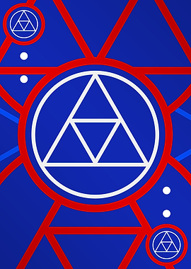 Red White and Blue Glyph