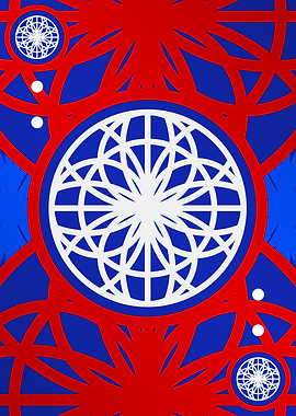 Red White and Blue Glyph