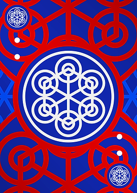 Red White and Blue Glyph