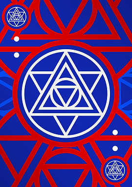 Red White and Blue Glyph