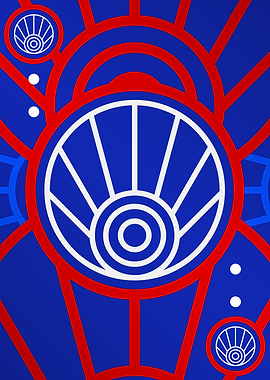 Red White and Blue Glyph