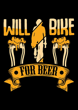 Bicyclist cycling beer