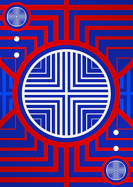 Red White and Blue Glyph
