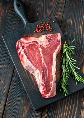 Raw Tbone steak