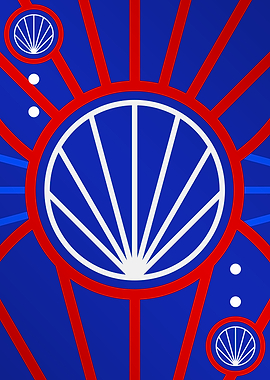 Red White and Blue Glyph