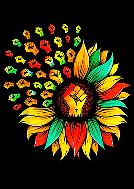 Sunflower Fist Juneteenth