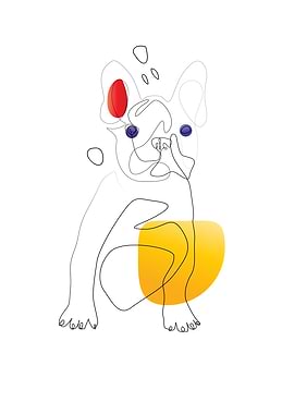 Dog Line Art Black White