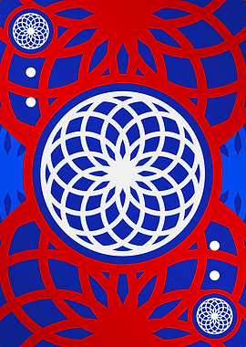 Red White and Blue Glyph