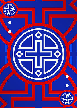 Red White and Blue Glyph
