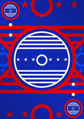 Red White and Blue Glyph
