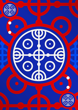 Red White and Blue Glyph