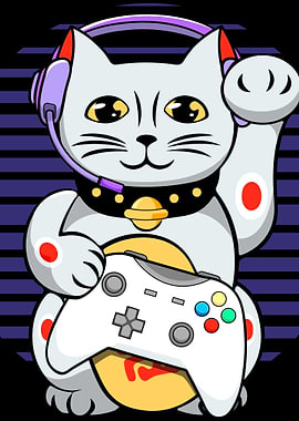 Maneki Neko Video Gamer
