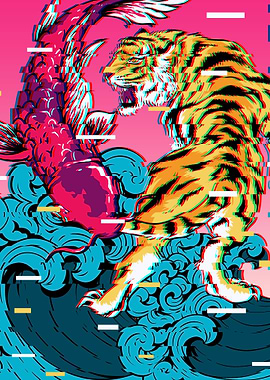 Koi Fish Tiger Yin Yang