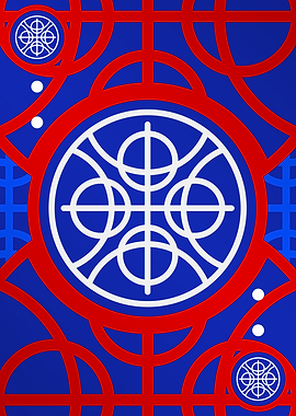 Red White and Blue Glyph