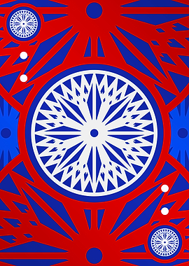 Red White and Blue Glyph