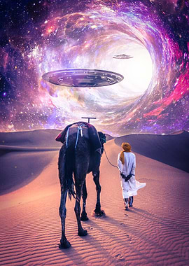 Flying saucers in desert