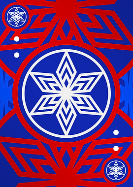 Red White and Blue Glyph
