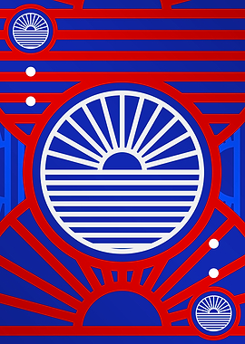 Red White and Blue Glyph