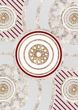 Red Silver and Gold Glyph