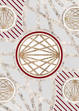 Red Gold and White Glyph